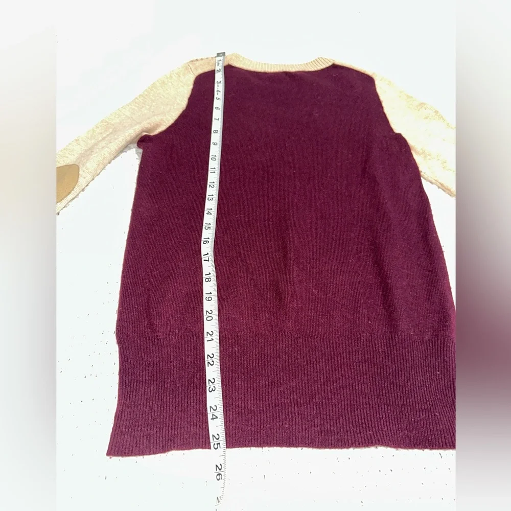J.Crew Two-Toned‎ Crewneck Wool/Cashmere Blend Crewneck sweater XS